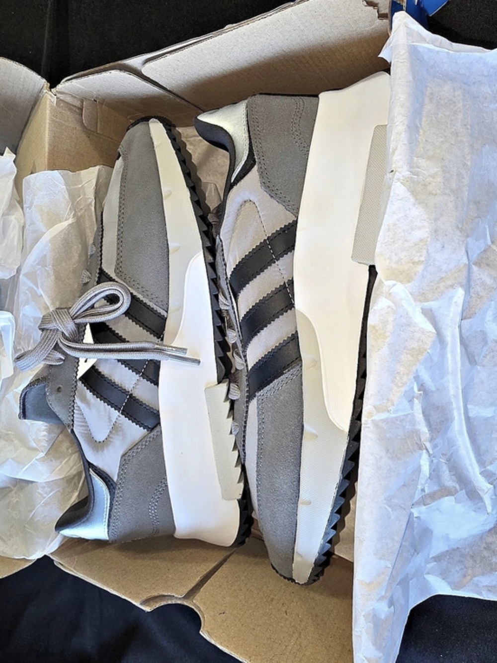 adidas Retropy F2 Grey Black Men's Gray & White US 10.5